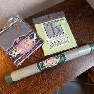 Charles Craft Flamingo Mills Cross Stitch Fabric Lot Three Aida Pine Mist Blue